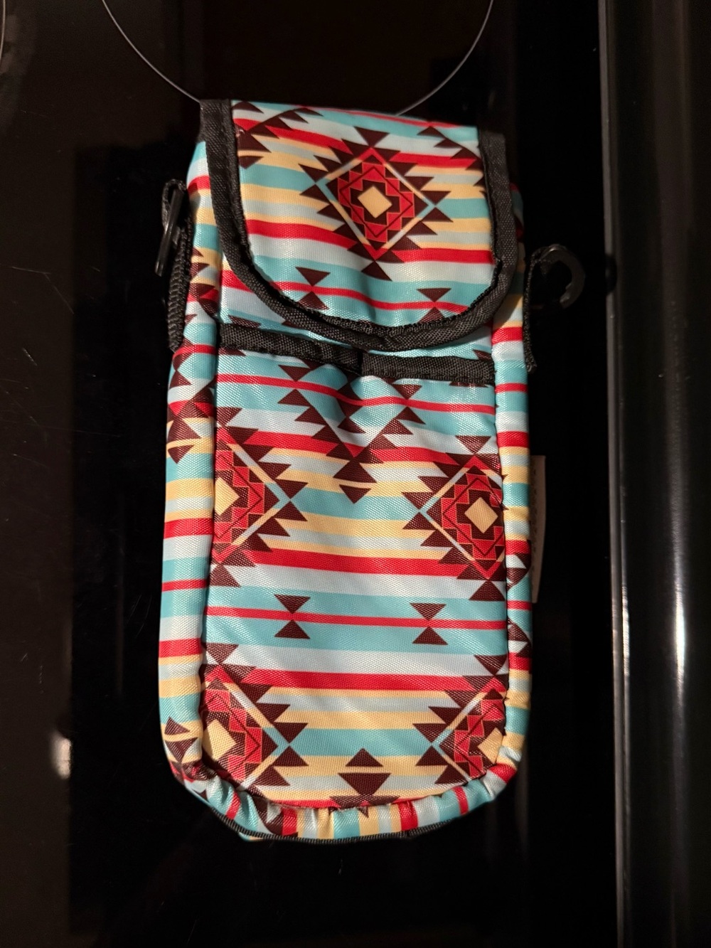 Canyon Sky Deluxe Insulated Water Bottle Bag 3 Pockets M/C Striped Native Print